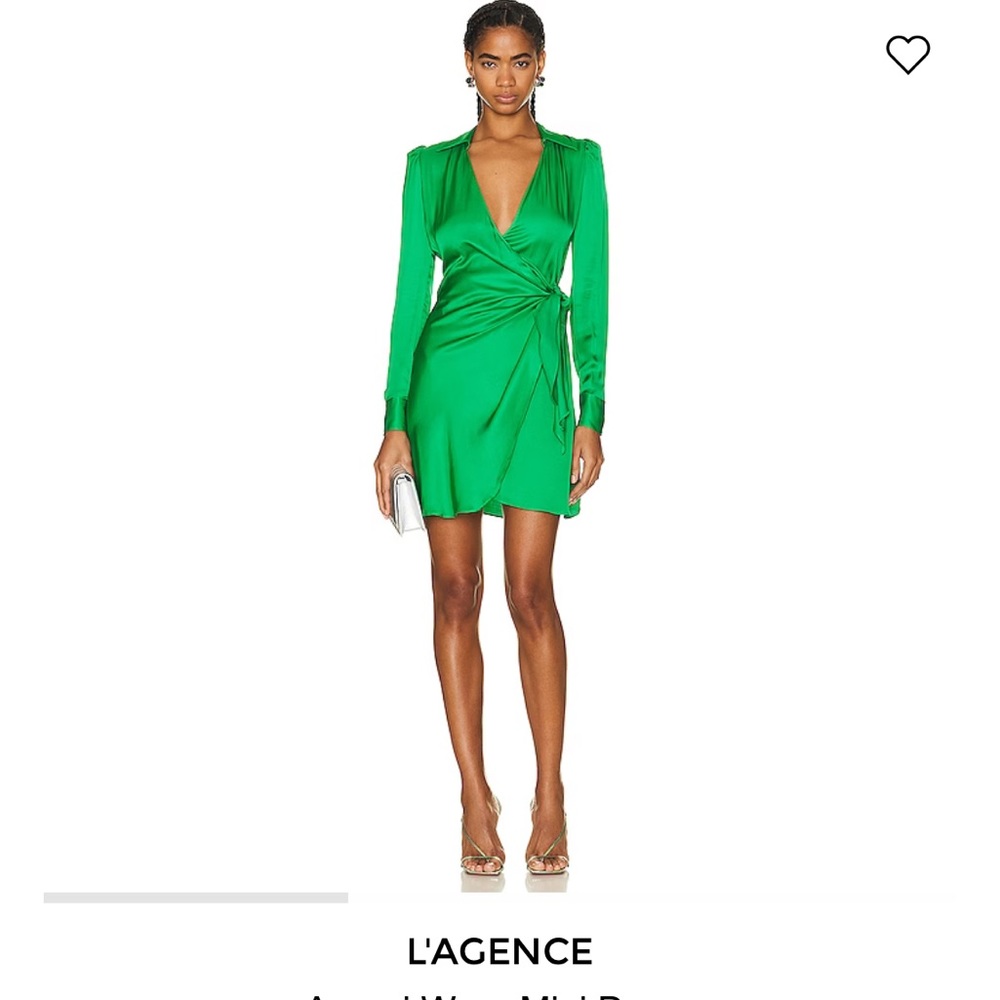 L’Agence green wrap dress
